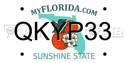 QKYP33 Florida License Plate