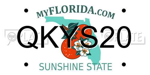 QKYS20 Florida License Plate