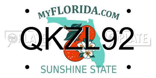 QKZL92 Florida License Plate