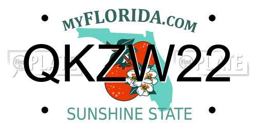 QKZW22 Florida License Plate