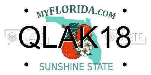 QLAK18 Florida License Plate