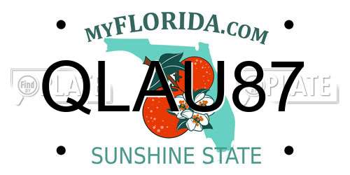 QLAU87 Florida License Plate