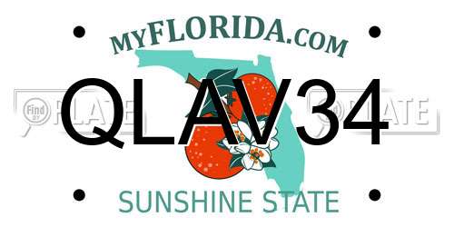 QLAV34 Florida License Plate