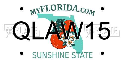 QLAW15 Florida License Plate
