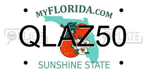 QLAZ50 Florida License Plate