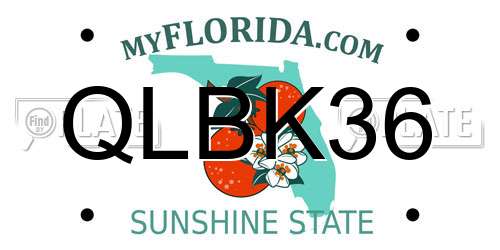 QLBK36 Florida License Plate