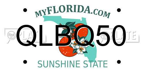 QLBQ50 Florida License Plate