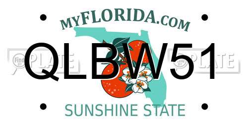 QLBW51 Florida License Plate