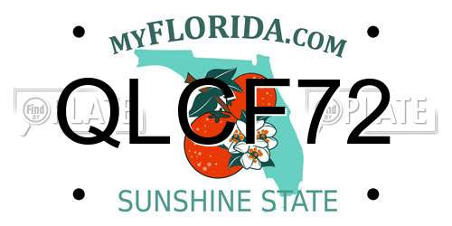 QLCF72 Florida License Plate
