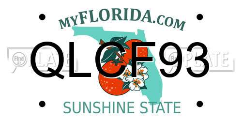 QLCF93 Florida License Plate