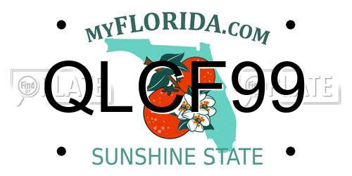 QLCF99 Florida License Plate