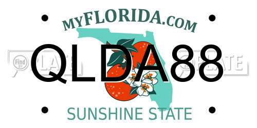 QLDA88 Florida License Plate
