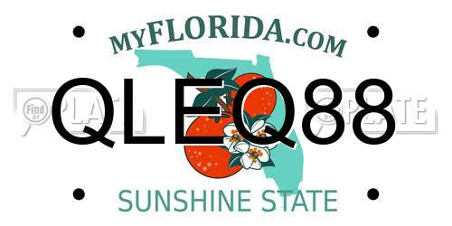 QLEQ88 Florida License Plate