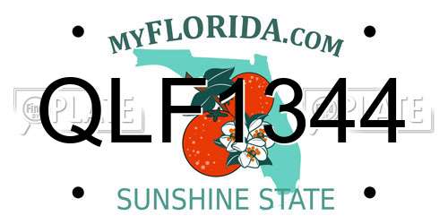 QLF1344 Florida License Plate