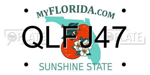 QLFJ47 Florida License Plate