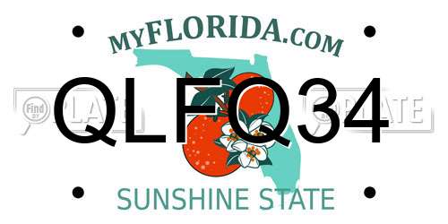 QLFQ34 Florida License Plate