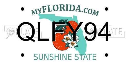 QLFY94 Florida License Plate