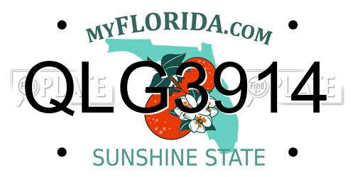 QLG3914 Florida License Plate