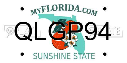 QLGP94 Florida License Plate