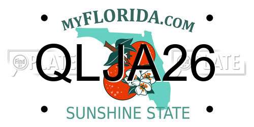 QLJA26 Florida License Plate