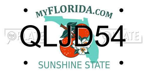 QLJD54 Florida License Plate