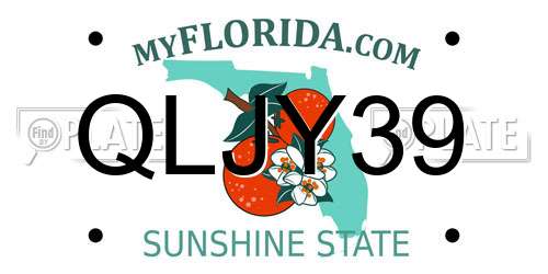 QLJY39 Florida License Plate