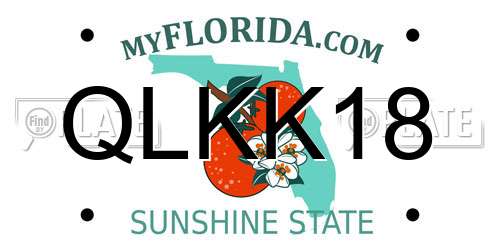 QLKK18 Florida License Plate