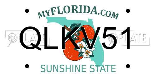 QLKV51 Florida License Plate