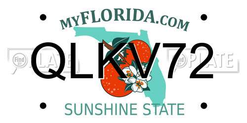 QLKV72 Florida License Plate