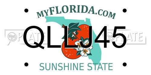 QLLJ45 Florida License Plate