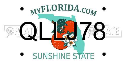 QLLJ78 Florida License Plate