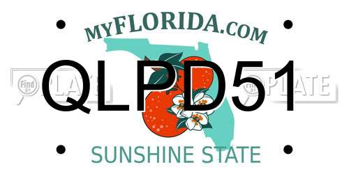 QLPD51 Florida License Plate