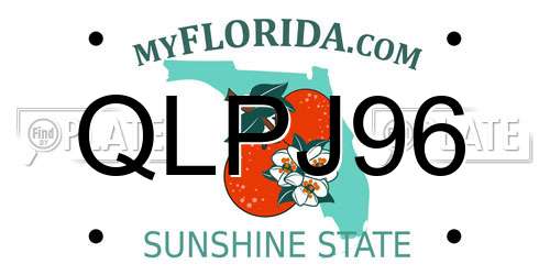 QLPJ96 Florida License Plate