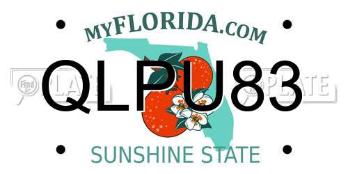 QLPU83 Florida License Plate