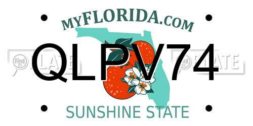 QLPV74 Florida License Plate