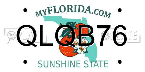 QLQB76 Florida License Plate
