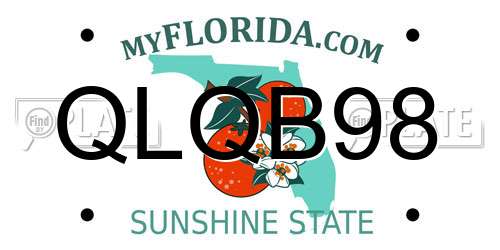 QLQB98 Florida License Plate