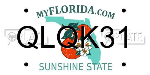 QLQK31 Florida License Plate