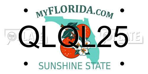 QLQL25 Florida License Plate