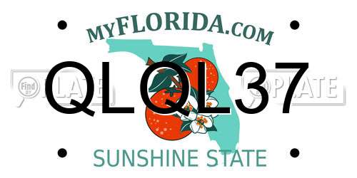 QLQL37 Florida License Plate