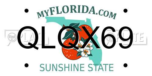 QLQX69 Florida License Plate