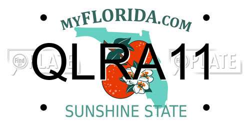 QLRA11 Florida License Plate