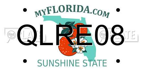 QLRE08 Florida License Plate