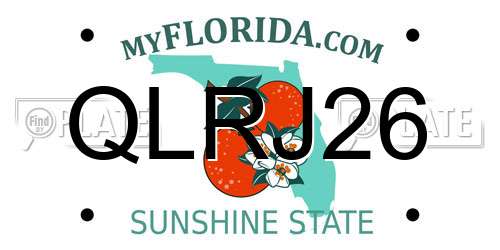 QLRJ26 Florida License Plate