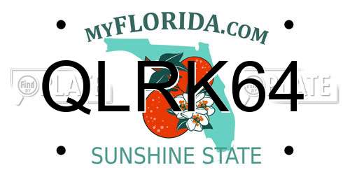 QLRK64 Florida License Plate