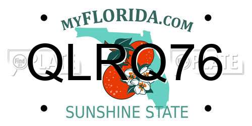 QLRQ76 Florida License Plate