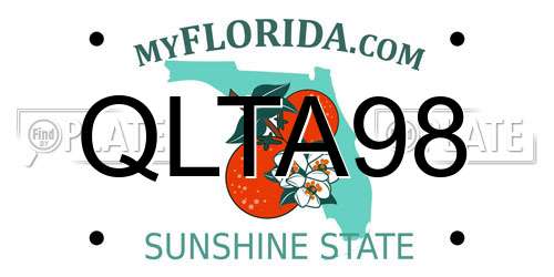 QLTA98 Florida License Plate