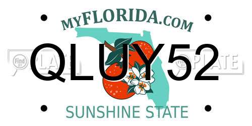 QLUY52 Florida License Plate