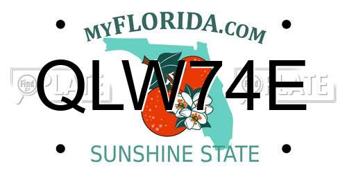 QLW74E Florida License Plate