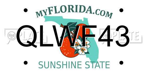 QLWF43 Florida License Plate